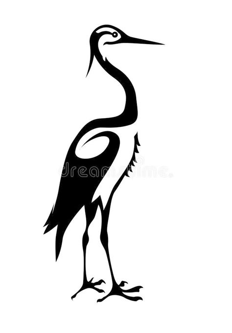 Vector silhouette crane vector illustration Heron Silhouette, Heron Tattoo, Bird Silhouette Art, Heron Art, Bird Stencil, Animal Stencil, Vector Silhouette, Wood Burning Patterns, Silhouette Stencil