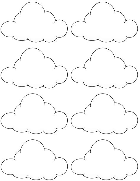 Cloud Cutout Template, Cloud Paper Craft, Paper Clouds Diy, Cloud Template Free Printable, Cloud Crafts For Kids, Hot Air Balloon Craft Template, Clouds Outline, Cloud Coloring Page, Cloud Cutout