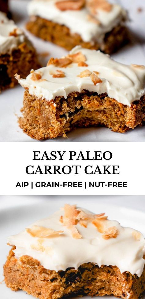 Dairy Free Carrot Cake, Paleo Carrot Cake, Paleo Cake, Aip Desserts, Healthy Carrot Cakes, Best Carrot Cake, Aip Paleo, Cashew Cream, Aip Recipes