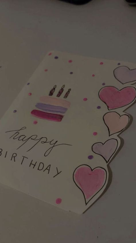 Aesthetic Pink Birthday, Birthday Card Drawing Ideas, Card Drawing Ideas, Bff Cute, Pink Birthday Card, Best Friend Birthday Cards, Happy Birthday Cards Diy, 16th Birthday Card, Creative Birthday Cards