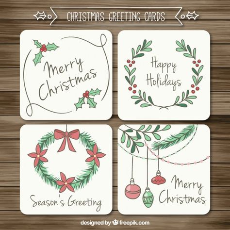 Sketchy christmas greeting cards Free Vector Christmas Cards Drawing, Happy Merry Christmas, Christmas Doodles, Christmas Card Art, Watercolor Christmas Cards, Christmas Card Crafts, Diy Christmas Cards, Christmas Drawing, Christmas Card Design