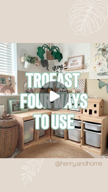 Leia and Henry • Home Decor Inspo 🤍 on Instagram: "4 WAYS TO USE A TROFAST UNIT 👀  I absolutely adore the @ikeauk trofast units! They are so versatile and after seeing different ways they could be used, I thought it’d be a fun reel to create & share!   Will you try any of these methods? 🙋🏼‍♀️  Disclaimer: Note that a child shouldn’t be unattended using the trofasts if they are not secured to the wall. Please be aware of this if you do position them upright.  Inspo taken from @playroominspo & @jhonnycurran ✨ . . . #ikeahack #ikeahackforkids #ikeastorage #ikeatrofast  #trofasthack #kidsstorage #kidsplayroom #playroominspo #playroomstorage #ikeakids #ikeakidshacks #ikeahacks #playroom #ikeahacks #toyorganisation #kidstoys #toystorage #toystorageideas #kinderzimmer #kidsinteriors" Small Room Ikea, Kallax Kids Room, Ikea Kids Playroom, Farmhouse Toys, Trofast Ikea, Ikea Hack Kids, Ikea Playroom, Small Playroom, Ikea Kids Room