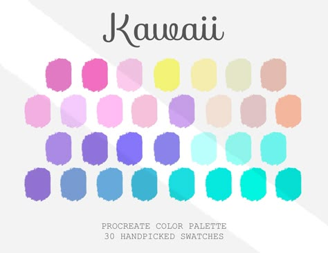 What's included: kawaii Palette, Digital Color Palette, procreate tools, Instant Download, Digital Color Palette, Color Swatch easy and fast to use! Hope you enjoy ♥️ If you have any questions please don't hesitate to contact us. IMPORTANT: These are digital files only. You will receive a digital file. This palette only for Procreate App. The palette may be used for personal use. You may not share, resell or redistribute this Brushset. Due to the digital nature of this item, it is impossible to Multicolor Palette, Cutesy Color Palette, Color Pallets Procreate, Kawaii Colors Palette, Kawaii Pallete Color, Kawaii Branding, Kawaii Colour Palette, Unicorn Color Palette, Kawaii Color Palette