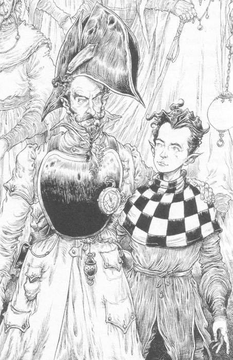 Artist:Chris Riddell  Characters: Quint and Wind Jackel.  Amazing books, amazing art! The Edge Chronicles, Chris Riddell, Forbidden Planet, Neil Gaiman, Norman Rockwell, Ink Illustrations, Pencil Illustration, Illustration Character Design, Childrens Illustrations