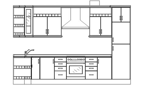 Kitchen Design 2d Drawing, Kitchen Section Drawing, Section Kitchen, Easy Drawing Ideas For Beginners, Furniture Drawing, Side View Drawing, Drawing Ideas For Beginners, Beginners Drawing, Drawing Details