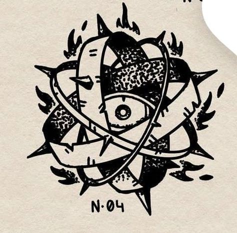 Shoulder Round Tattoo, Sick Tattoo Designs, Lovecraftian Horror Tattoo, Etched Tattoo Style, Occult Tattoo Designs, Decomposing Tattoo, Simple Blackwork Tattoo Design Drawings, Small Circular Tattoos, Unsettling Tattoos