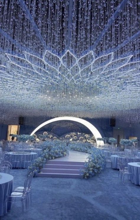 Banquet Aesthetic, Wedding Venue Aesthetic, Winter Wonderland Wedding Theme, Wonderland Wedding Theme, Night Before Wedding, Baby Blue Weddings, Wedding Fail, Wedding Venues Indoor, Dream Wedding Decorations