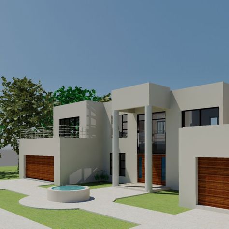 4 Bedroom Double Storey House Plan South African | NethouseplansNethouseplans Modern Double Story House, Modern Double Storey House, Double Story House Plans, Double Storey House Plans, 4 Bedroom House Designs, House Plans South Africa, Double Story House, House Plans For Sale, Two Story House Design