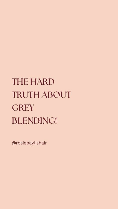 Rosie Baylis- Strover | Why I only offer 3-6 month journeys (and you should too) We all know that when a client comes to us, it will take more than one... | Instagram Grey Blending, Solid Line, Hard Truth, Grow Out, Hair Colour, Blending, Hair Makeup, Hair Care, Hair Color