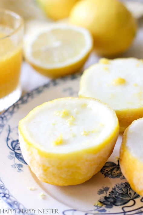 Lemon Sorbet in Lemon Shells Sorbet In Lemon, Peach And Burrata, Lemon Sorbet Recipe, Threads App, Almond Ice Cream, Lemon Recipe, Sorbet Recipe, Burrata Salad, Frozen Lemon