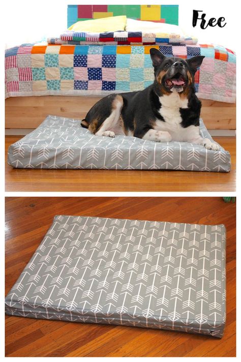 DIY Custom Fabric Dog Bed Free Sewing Patterns Large Dog Bed Sewing Pattern, Dog Bed Pattern, Diy Dog Bed Pillow, Dog Bed Sewing Pattern, Pet Bed Pattern, Fabric Art Diy, Dog Crate Pads, Diy Pet Bed, Custom Dog Beds