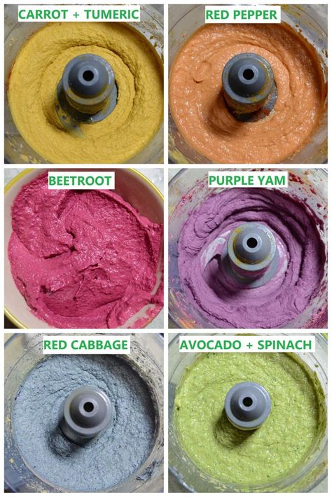 Art Themed Snacks, Colored Hummus, Rainbow Buffet, Fruit Hummus, Rainbow Meals, Rainbow Hummus, Rainbow Food Ideas, Vegetable Hummus, Rainbow Vegetables