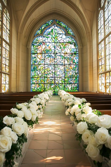 Wedding ceremony setting. Stained glass backdrop with white roses lining the aisles.

Dare to swim against the wedding tide? Then a cathedral wedding ceremony setup could be the majestic gateway to your eternal love story. If you're still undecided, we've compiled 31 timeless ideas that will surely make you fall head over heels with this classic choice. Brace yourself for a grandeur-inspiring…

Read more: https://tastywed.com/generated-post-31-timeless-cathedral-wedding-ceremony-setup-ideas/ Classic Wedding Ceremony, Cathedral Wedding Ceremony, Wedding Ceremony Setup, Ashton Gardens, Wedding Nail Art Design, Cathedral Wedding, Setup Ideas, Nail Art Wedding, Brace Yourself