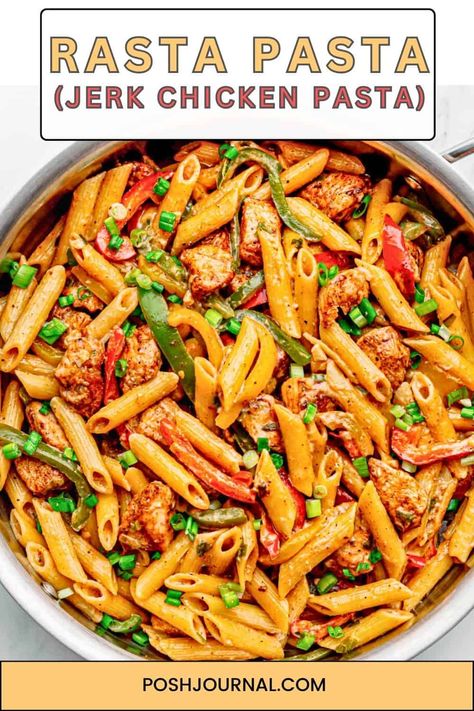 Rasta Pasta With Jerk Chicken, Jamaican Jerk Pasta, Rasta Pasta Chicken, Jamaican Jerk Chicken Pasta, Rasta Pasta Easy, Rasta Pasta Jamaican, Jamaican Rasta Pasta Recipe, Jerk Pasta, Jerk Chicken Pasta