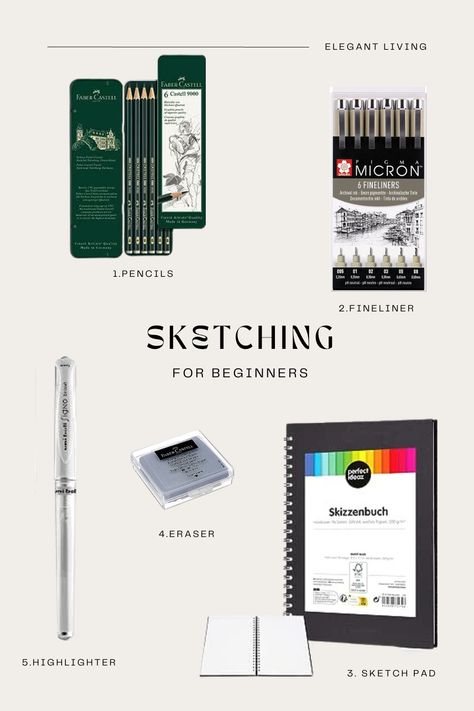 Sketching Supplies, Sketching For Beginners, Color Art Lessons, Basic Sketching, Drawing Materials, Art Supplies List, Beginner Sketches, Sketching Tools, 2160x3840 Wallpaper