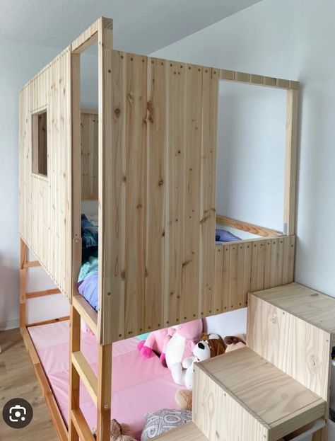 Fort Bunk Bed Boys, Diy Treehouse Bed, Kura Bed Hack Storage, Arlo Bed, Tinker Space, Loft Bed Diy, Fort Bed, Treehouse Loft Bed, Diy House Bed