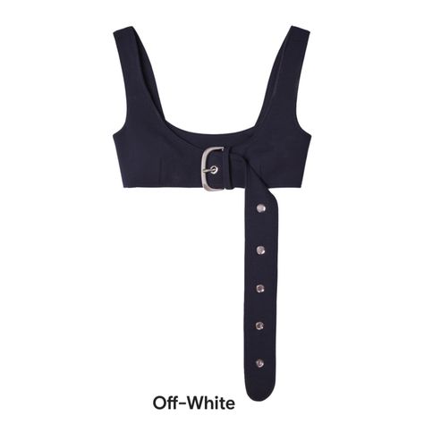 Belt Top Outfit, Off White Belt, Belt Top, Denim Belt, White Belt, Looks Chic, Denim Design, Fashion Fits, Bra Top