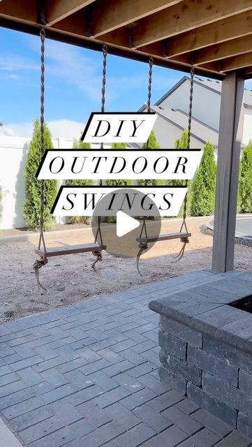 Haylee Griffin | DIY + Home on Instagram: "DIY outdoor rope swings under our deck. Our backyard is a work in progress but we are slowly creating outdoor spaces we love! These rope swings were so simple and quick to make.   #diyswing #ropeswing #backyard #outdoorliving #homedecor #diyblogger #makinghome #backyardideas #howwedwell #modernfarmhouse #diyproject #interiordecor #interior123 #makeityourself #ltkhome #diytutorial #outdoorswing #smmakelifebeautiful #cljsquad" Swings Under The Deck, Under Deck Space Ideas, Hanging Swings Outdoor, How To Build A Porch, Front Porch Addition, Diy Swing, Big Deck, Backyard Dreams, Backyard Swings