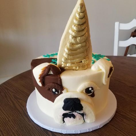 Bulldog Cake Ideas, Bulldog Birthday Cake, Bulldog Cake, Obsessed With Her, Buttercream Cake, Birthday Girl, Butter Cream, Instagram A, Girl Birthday