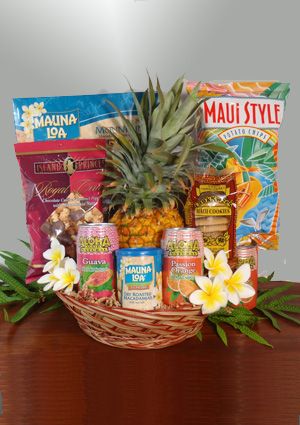 Tropical Basket Ideas, Hawaii Themed Gift Basket, Beach Themed Basket, Hawaiian Themed Gift Basket, Tropical Gift Basket Ideas, Luau Gift Basket, Hawaii Gift Basket Ideas, Hawaiian Gift Basket Ideas, Hawaii Gift Basket