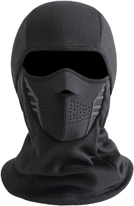 IRELIA Winter Windproof Fleece Ski Mask Balaclava Headwear Motorcycle Thermal Face Mask Bandanas Black at Amazon Men’s Clothing store 3d Construction, Trening Sztuk Walki, Tactical Wear, Tactical Gear Loadout, Tactical Clothing, Cool Masks, Ski Mask, Hair Nails, Tactical Gear