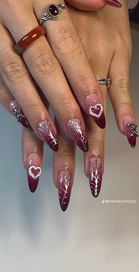 Vampy Nails, Winter Nail Art Designs, Horror Nails, Cute Simple Nails, Casual Nails, Simple Acrylic Nails, Blush Nails, Acrylic Nails Coffin Pink, Winter Nail Art