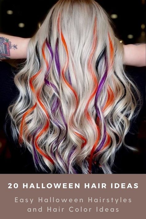 Check out the easy Halloween hairstyles and hair dye ideas to trick or treat with style this season. Whether you seek an elaborate look or a last-minute Halloween costume idea, we’ve got you covered. Colourful Hair, Halloween Hair Dye, Halloween Hair Color, Halloween Hairstyles, Cute Hair Colors, Dyed Hair Inspiration, About Halloween, Pretty Hair Color, Holiday Hairstyles