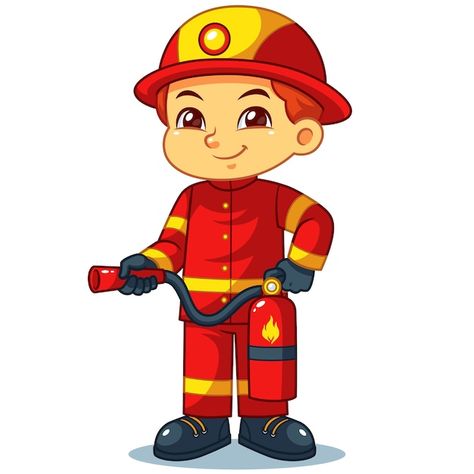 Verbs For Kids, Fire Vector, Community Helpers Preschool, Community Helper, Community Helpers, Fire Fighter, Kids Clipart, Fire Station, Cartoon Images