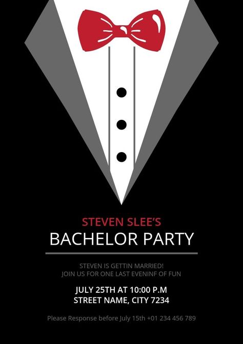 Simple Bachelor Party Invitation Bachelor Invitations Cards, Bachelor Party Invitations, Editing Tool, Bachelorette Invitations, Best Party, Big Party, Party Invite Template, Bachelor Party, Party Card