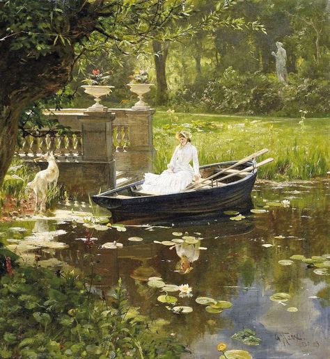 Gustav Marx Era Victoria, Victorian Paintings, Rennaissance Art, A Pond, Dusseldorf, Old Paintings, Aesthetic Painting, Time Magazine, Romantic Art