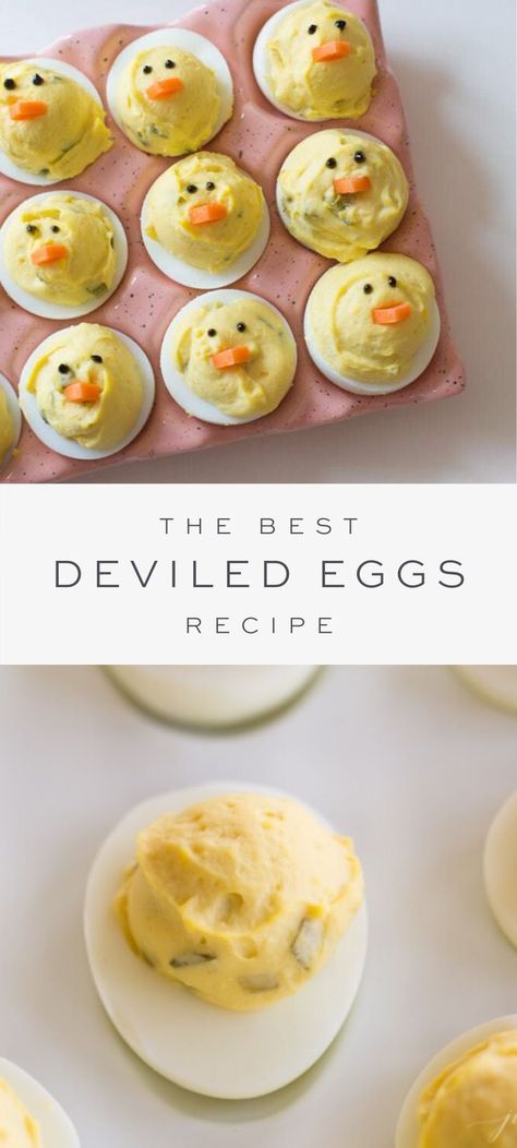 Easter Themed Deviled Eggs, Easter Themed Food Dinner, Easter Themed Food Appetizers, Deviled Eggs Recipe Best Easy, Deviled Eggs Easter, Simple Deviled Eggs, Easy Deviled Eggs Recipe, Simple Deviled Eggs Recipe, Deviled Eggs With Relish