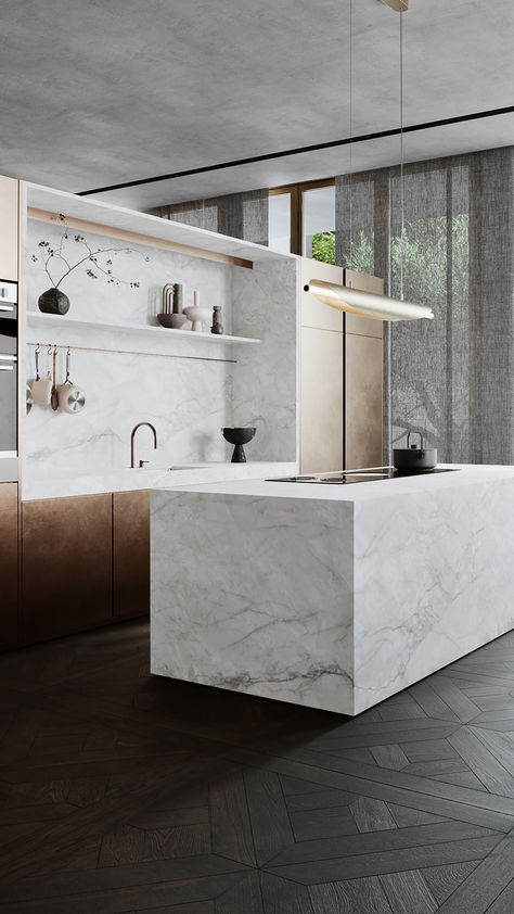 Bellini Bianco perfectly recreates the understated beauty of Italian Carrara marble in Smartstone sintered surface.