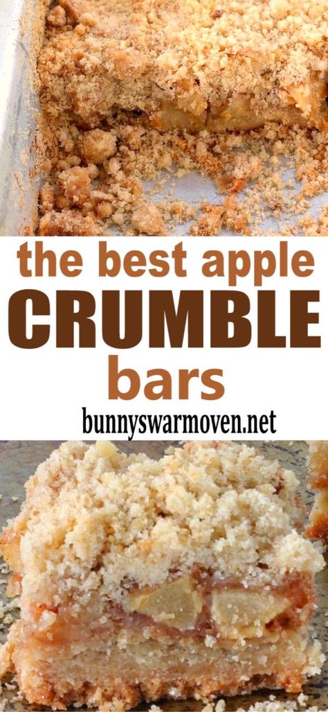 Apples and crumbs, I mean seriously.  This makes me CRAZY!!  You can cut these delicious Apple Crumble Bars and eat them as is OR…. Apple Crisp Bars, Apple Bar Recipes, Apple Crumb Bars, Apple Crisp Bars Recipe, Apple Crumble Bars, Italian Hot Chocolate, Fall Desserts Apple, Apple Desserts Easy, Crumble Pie