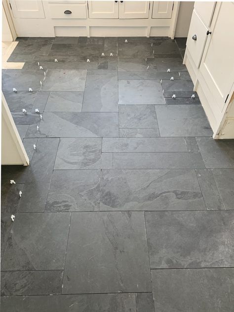 Mudroom Grey Floor, Sunroom With Slate Floor, Laundry Room With Slate Floor, Sunroom Floor Tiles, Mudroom Slate Floor, Entry Way Tile Floor Mosaic, Vinyl Slate Flooring, Lvt That Looks Like Tile, Slate Floors Mudroom