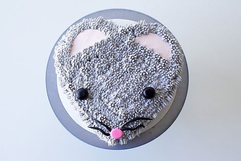 How To Make A Super Cute Mouse Cake Coco Cake, Fondant Tips, Birthday Cake For Cat, Cake Land, New Birthday Cake, Dessert Original, Black Fondant, Handmade Charlotte, Rolling Fondant