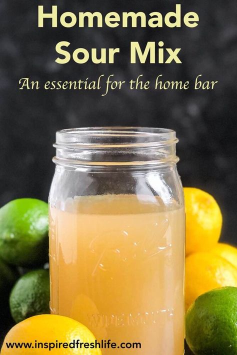 Sweet And Sour Mix Recipe, Homemade Sour Mix, Vodka Sour, Cherry Vodka, Acacia Gum, Sour Mix, Fresh Lemonade, Ingredient Substitutions, Citrus Juice