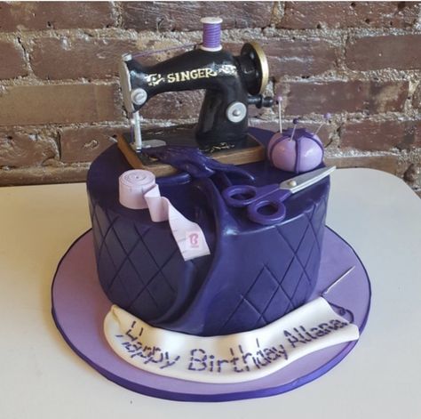 Sewing Machine Cake #bcakeny Tailor Cake Ideas, Sewing Machine Cake, Sewing Cake, Ice Cream Cone Cake, Pasta Cake, Candy Birthday Cakes, Creative Birthday Cakes, Popsicle Recipes, Cake Display