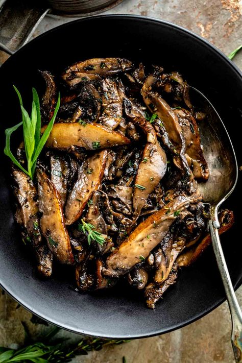 These Easy Sautéed Portobello Mushrooms are a succulent and savory side dish to add to a wide variety of meals. Add these pan-fried portobello slices to crepes, omelettes, to top steak or burgers. They are also a great savory and meaty-textured component to add to plant-based dishes. And the best part is they only take 15 minutes to make! Portables Mushroom Steak, Portobello Mushroom Steak Recipes, Steak And Portabella Mushrooms, Portables Mushroom Recipe, Sliced Portabella Mushrooms, Portobello Steak Recipes, Sauteed Portabella Mushrooms, Big Portabella Mushroom Recipes, How To Cook Portabella Mushrooms