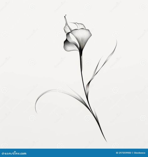 Minimalistic Calla Lily Drawing: Delicate and Ethereal Floral Composition Stock Illustration - Illustration of elegant, beach: 297059900 Calla Lily Drawing, Beach Realistic, Composition Illustration, Lily Drawing, Lilies Drawing, Lily Design, Abstract Animal Art, Floral Composition, Garden Illustration