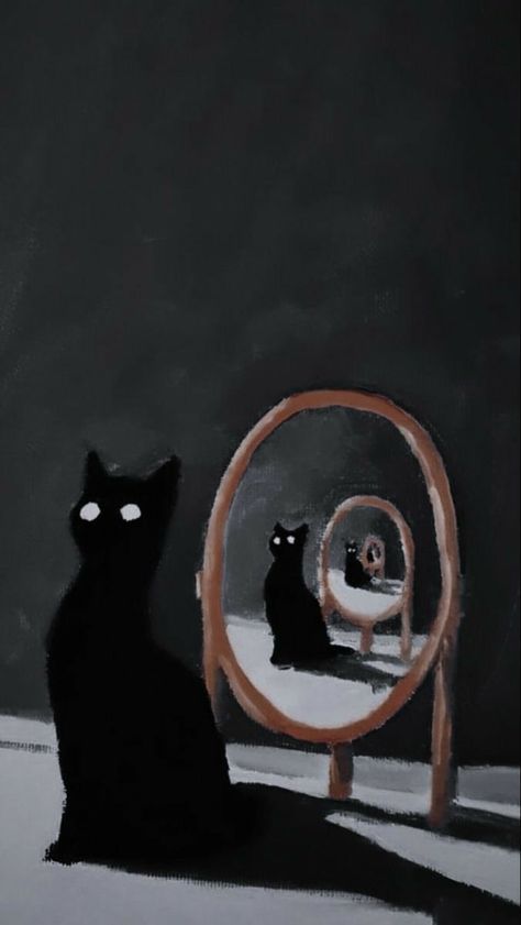 Arte Peculiar, Black Cat Art, A Black Cat, Aesthetic Pinterest, Cats Illustration, Cat Aesthetic, Ethereal Art, Weird Art, Art Portfolio