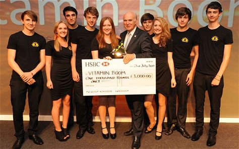 Vitamin Boom: a team of 11 budding entrepreneurs from Cheltenham have been picked from 26,000 young people from across the UK to win the 2012 Young Enterprise award for student companies. Young Enterprise, Bright Ideas, Health Drink, Interesting Articles, News Update, To Win, A Team, The Uk, Finance