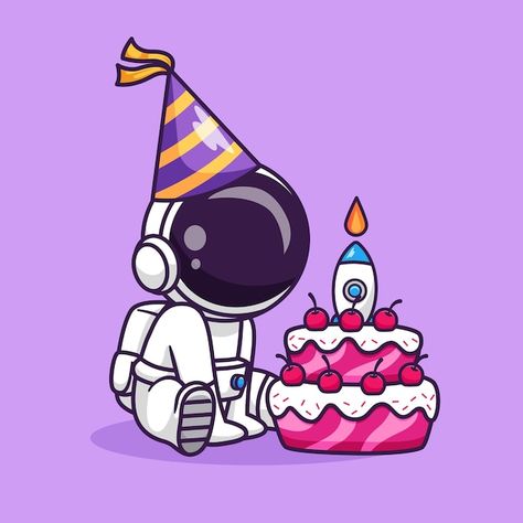 Spaceman Art, Birthday Cake Cartoon, Space Theme Classroom, Science Food, Space Cartoon, Cake Cartoon, Astronaut Drawing, Illustration Science, Classroom Learning Space