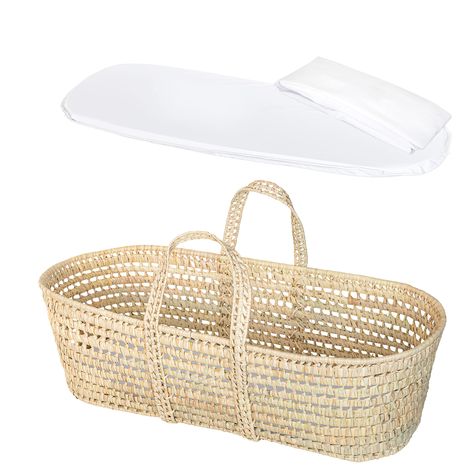 PRICES MAY VARY. STURDY AND PORTABLE - Enjoy the convenience of our baby moses basket's portable and lightweight design, allowing you o keep your precious bundle close by wherever you go. DURABLE AND BREATHABLE MOSES BASKET FOR BABIES - Comfortable and breathable baby bassinet. The baby bed baskets come with a modern wicker-look woven basket, a soft baby mattress pad and a breatheable bassinet sheet. Made In USA MULTI-PURPOSE MOSES BASKET BASSINET - The portable bassinet is the perfect baby carr Baby Sleeping Basket, Hanging Bassinet, Moses Basket Bassinet, Basket Bassinet, Wicker Bassinet, Bedside Bassinet, Moses Basket Stand, Baby Nest Bed, Portable Bassinet