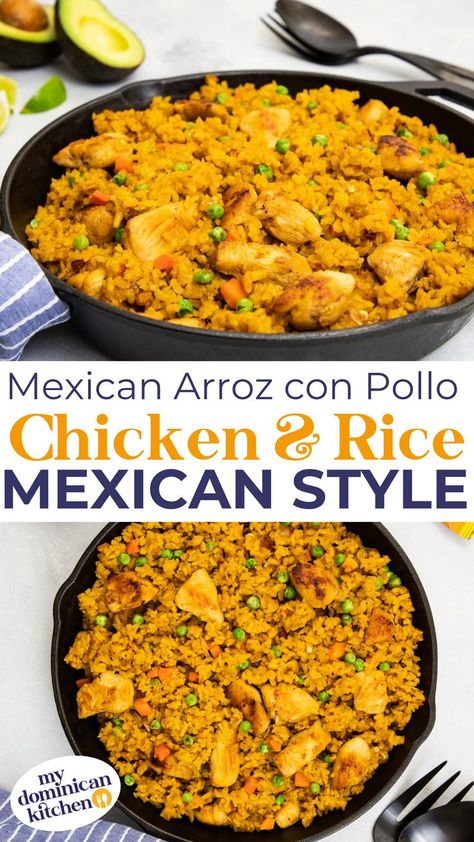 Rice Mexican, Mexican Style Chicken, Mexican Chicken And Rice, Pollo Recipe, Rice And Vegetables, Spanish Rice Recipe, Chicken Rice Recipes, Recipe For Chicken, Mexican Dinner