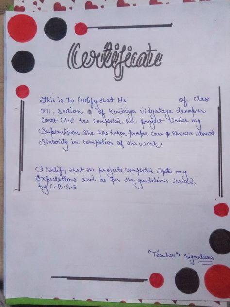 Certificate for projects Project Boundary Design, Border Design For Certificate, Certificate Page For Project, Certificate Ideas For Project, Certificate For Project File, Certificate Design For Project, Certificate Design For Project File, Page Borders Design For Project, Certificate For Project