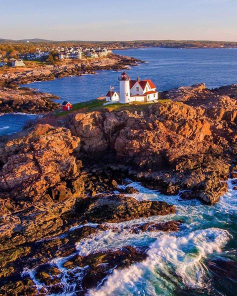 York Beach Maine, Maine Coastline, Nubble Lighthouse, Maine Photography, York Maine, Maine Coast, Photo Of The Day, Beach Cottages, Vacation Destinations