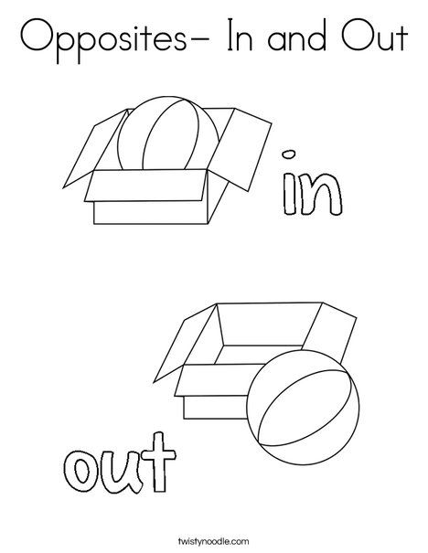 Opposites- In and Out Coloring Page - Twisty Noodle In And Out Opposites Preschool, Opposite Week Preschool, Opposites Coloring Pages, Opposites Toddler Activities, Opposites Crafts Preschool, Opposite Activities For Toddlers, Opposites Preschool Activities, Opposites Worksheet Preschool, Opposite Activities For Preschool