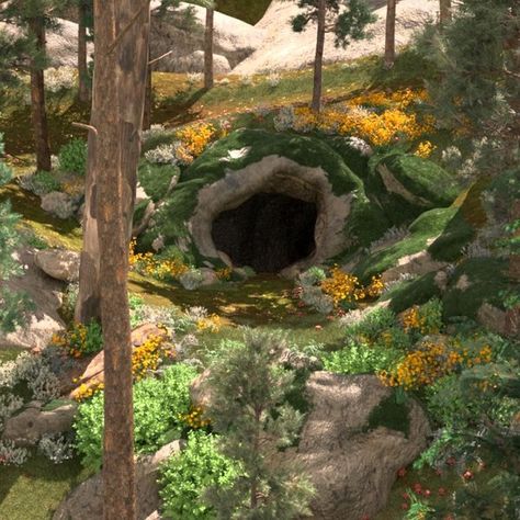 Cave Entrance, Warrior Cats Fan Art, Fantasy Forest, 3d Modelling, Warrior Cat, Environment Concept Art, Warrior Cats, Pretty Places, Photo Reference