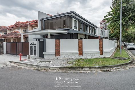 UP Creations PLT | Architectural & Interior Design @ Malaysia: ID for Mutiara Damansara Terrace | Malaysia Malaysia House, Terrace House Exterior, Side Gate, House Awnings, Side Gates, Nippon Paint, Architectural Interior, House Siding, Living Room Scandinavian