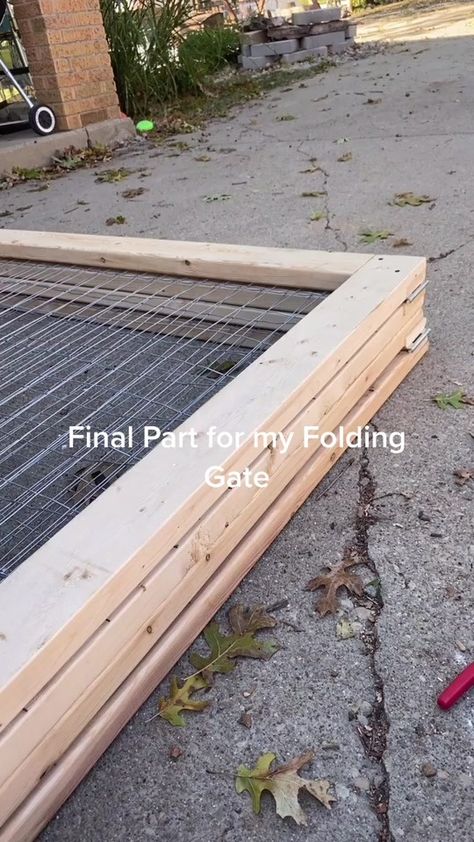 Final part for folding gate for my driveway. #dad #diy #woodworking #f... | TikTok Folding Gates Driveway, Diy Gate Outdoor, Diy Driveway Gate, Front Landscaping Design, Driveway Gate Diy, Diy Gate, Diy Carport, Diy Driveway, Folding Gate